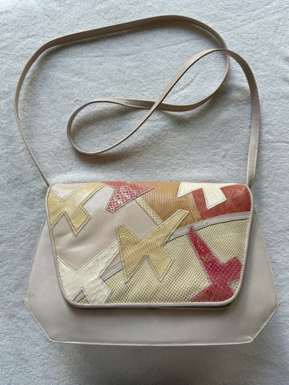 Sharif Multicolor Leather Patchwork Crossbody Vintage